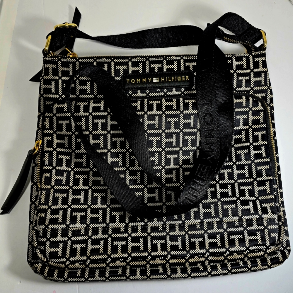 Tommy Hilfiger Black and White Women's Crossbody